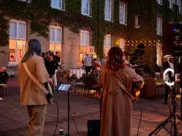 band playing outside for corporate event